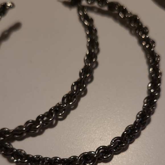Large Black Hoop Earrings - Picture 2 of 3